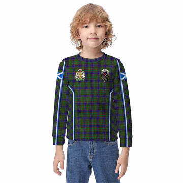 Adam Tartan Crest Kid Knitted Sweatshirt Scotland Coat of Arm Flag Style - Tartan Vibes Clothing