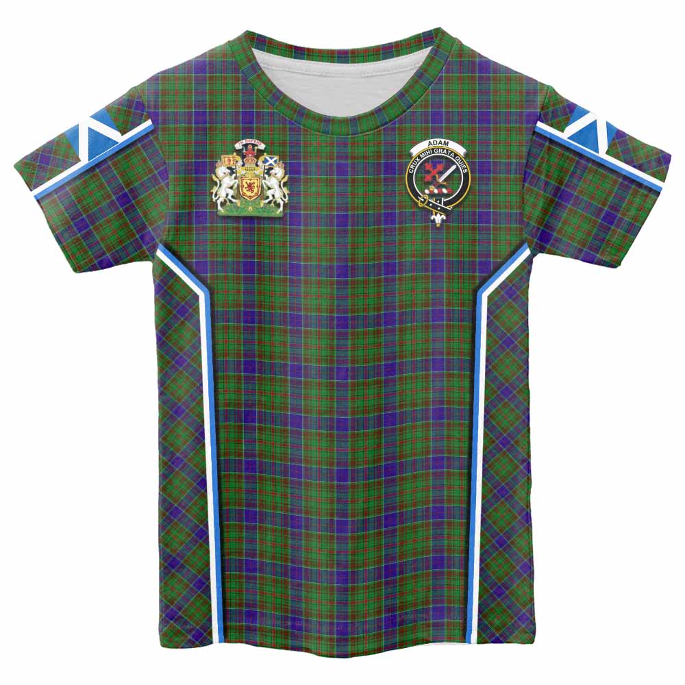 Adam Tartan Crest Kid T-shirt Scotland Coat of Arm Flag Style - Tartan Vibes Clothing