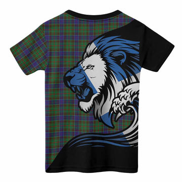 Adam Tartan Crest Kid T-shirt Scottish Golden Lions Wave Flow