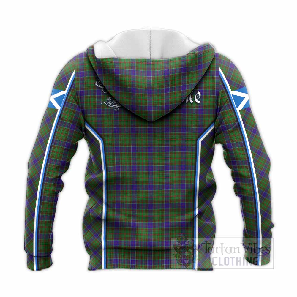 Adam Tartan Crest Knitted Hoodie Scotland Coat of Arm Flag Style - Tartan Vibes Clothing