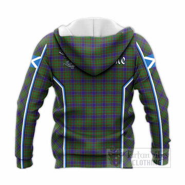 Adam Tartan Crest Knitted Hoodie Scotland Coat of Arm Flag Style - Tartan Vibes Clothing