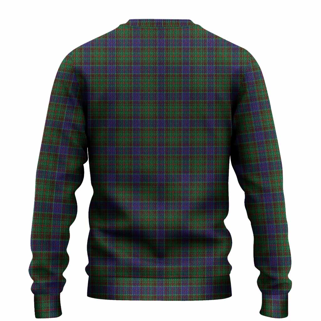 Adam Tartan Crest Knitted Sweater Ferocious Lion Style