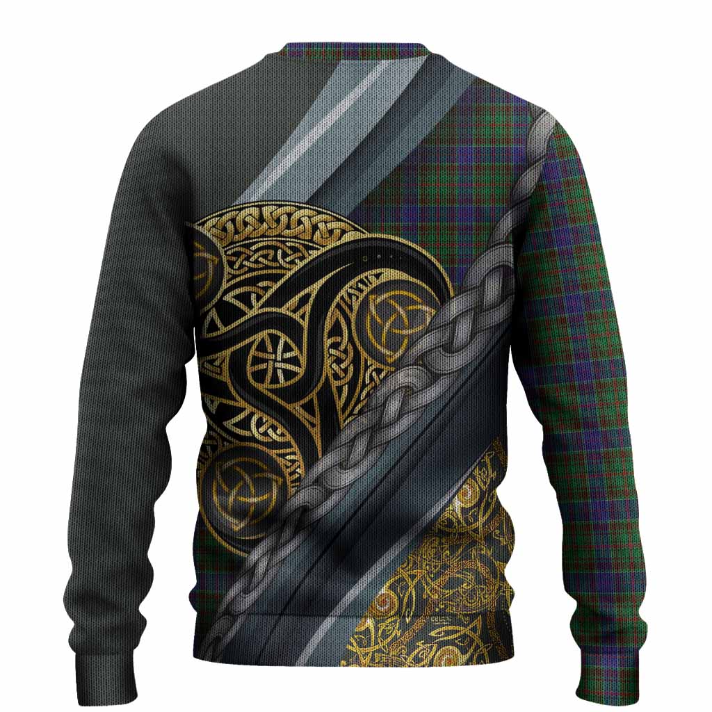 Adam Tartan Crest Knitted Sweater Scottish Triskele Celtic