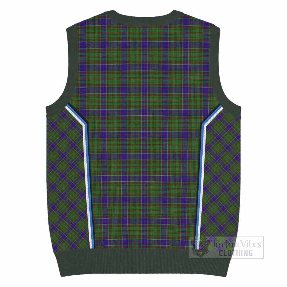 Adam Tartan Crest Knitted V-Neck Vest Scotland Coat of Arm Flag Style - Tartan Vibes Clothing