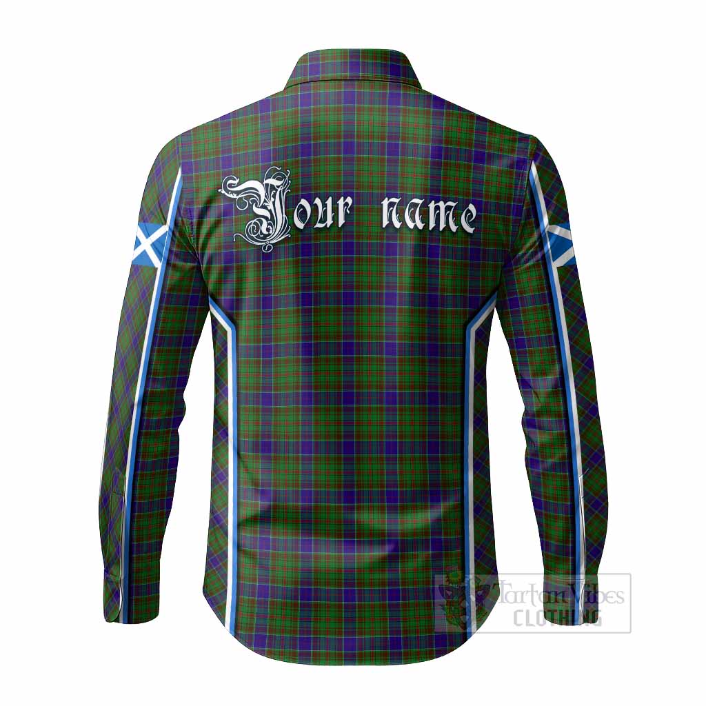 Adam Tartan Crest Long Sleeve Button Shirts Scotland Coat of Arm Flag Style - Tartan Vibes Clothing