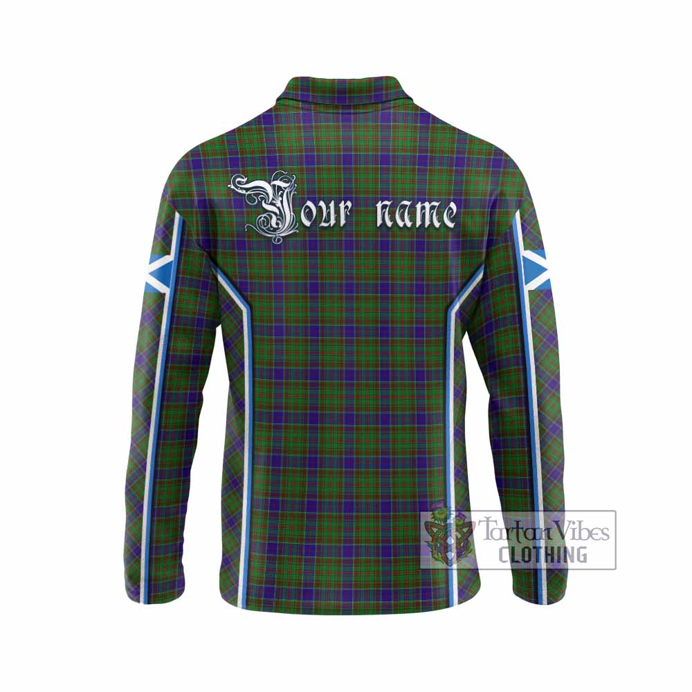 Adam Tartan Crest Long Sleeve Polo Shirt Scotland Coat of Arm Flag Style - Tartan Vibes Clothing