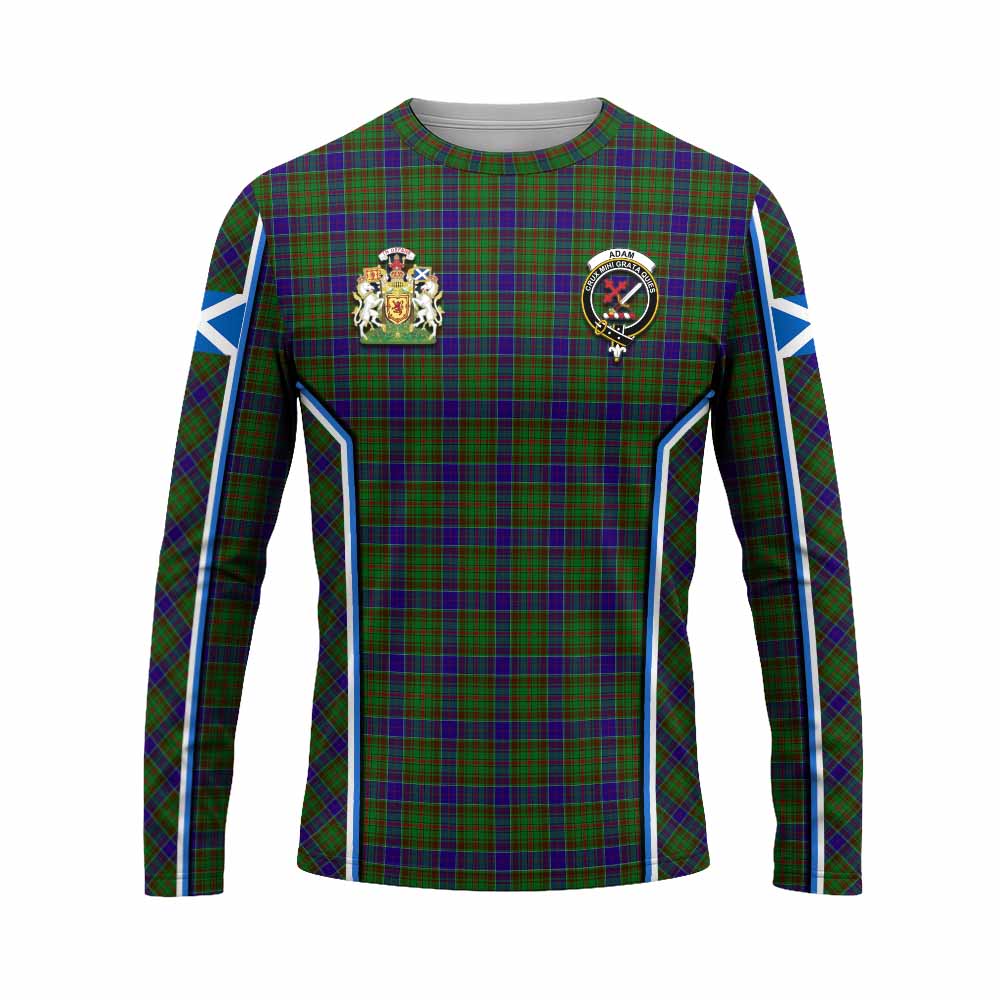 Adam Tartan Crest Long Sleeve T-Shirt Scotland Coat of Arm Flag Style - Tartan Vibes Clothing