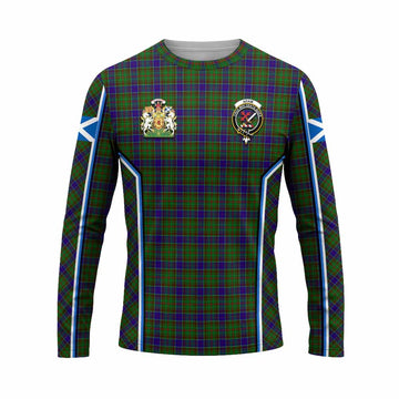Adam Tartan Crest Long Sleeve T-Shirt Scotland Coat of Arm Flag Style - Tartan Vibes Clothing