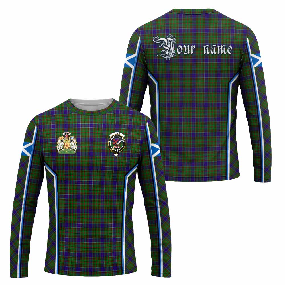 Adam Tartan Crest Long Sleeve T-Shirt Scotland Coat of Arm Flag Style - Tartan Vibes Clothing