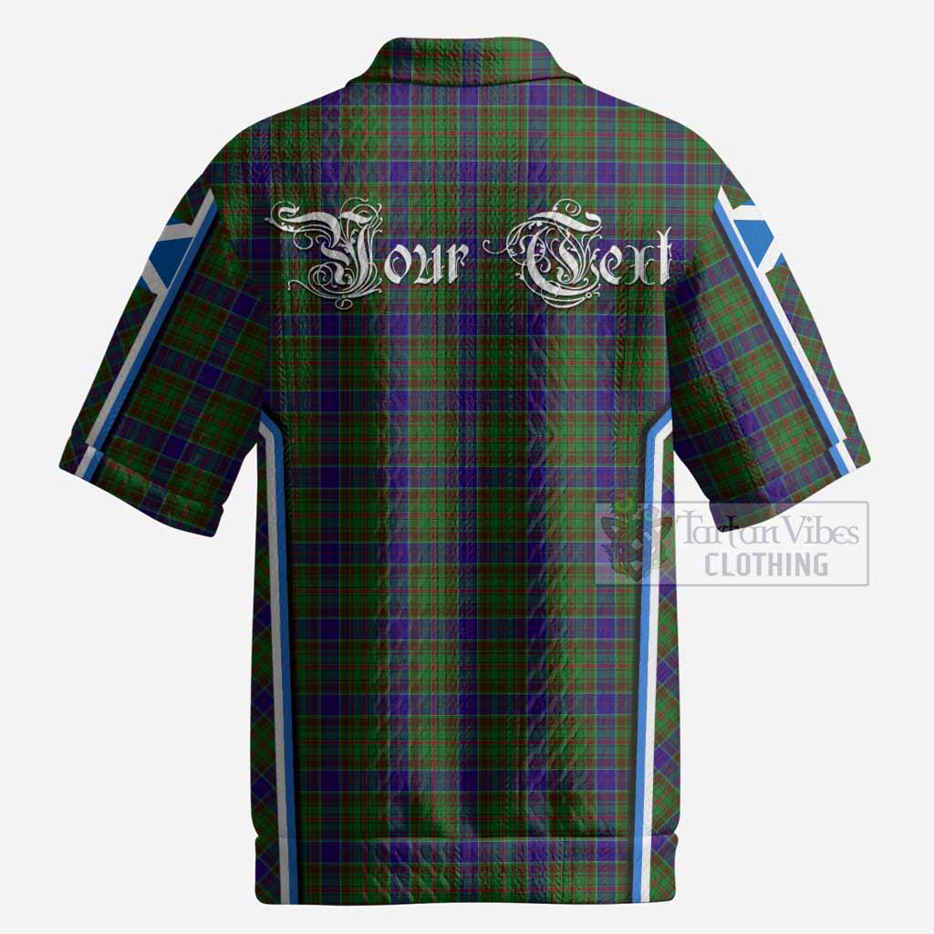 Adam Tartan Crest Men’s Polo Sweater Top Scotland Coat of Arm Flag Style