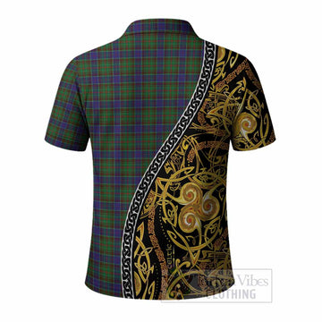 Adam Tartan Crest Polo Shirt Celtic Knot and Triple Trickle Spiral Symbols
