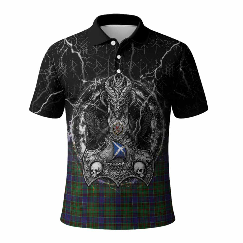 Adam Tartan Crest Polo Shirt Celtic Odin's Raven Legacy