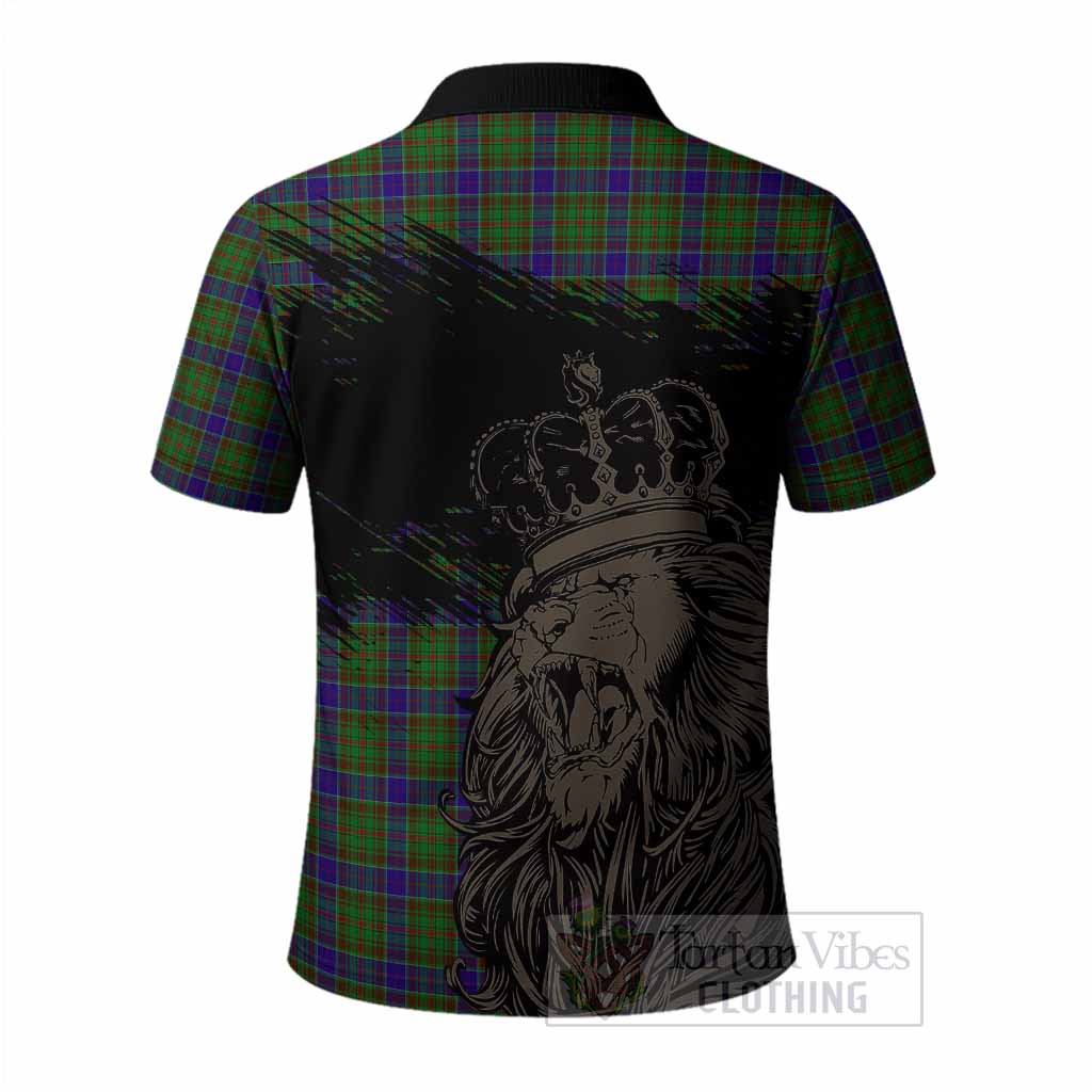 Adam Tartan Crest Polo Shirt Crowned Lion Heritage Style