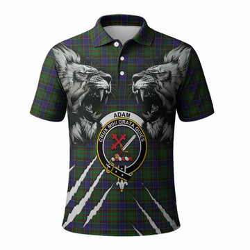 Adam Tartan Crest Polo Shirt Ferocious Lion Style