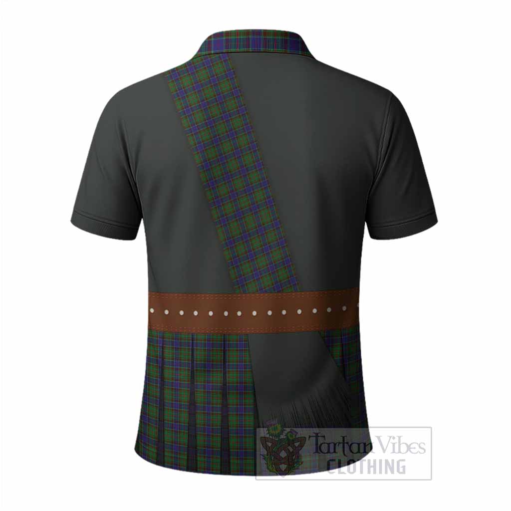 Adam Tartan Crest Polo Shirt Kilt Costume Style