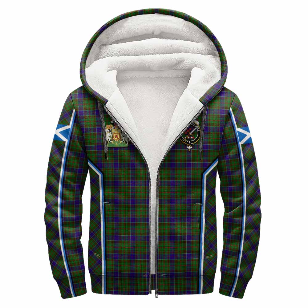 Adam Tartan Crest Sherpa Hoodie Scotland Coat of Arm Flag Style - Tartan Vibes Clothing
