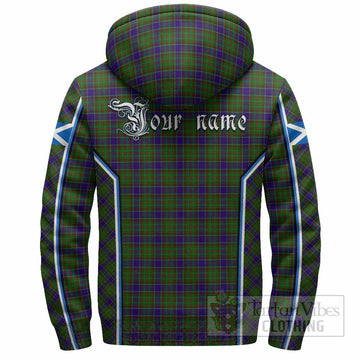 Adam Tartan Crest Sherpa Hoodie Scotland Coat of Arm Flag Style