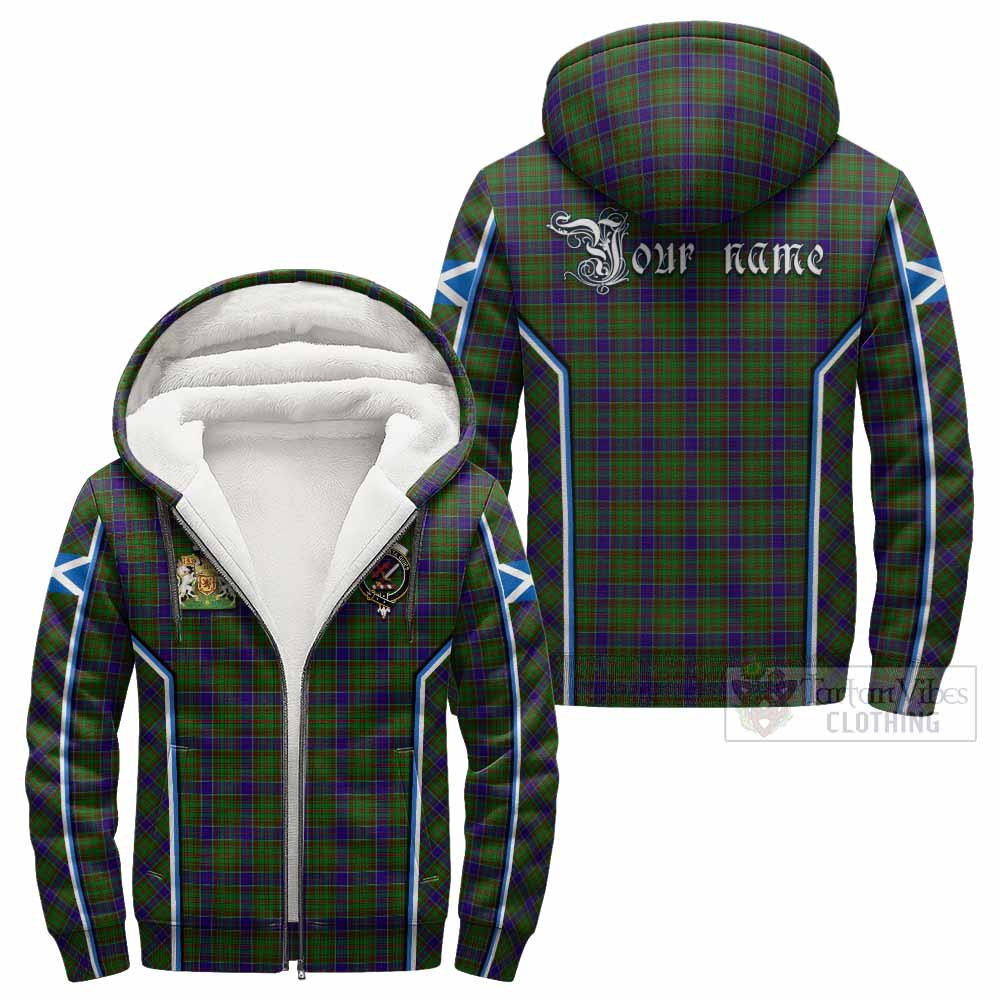 Adam Tartan Crest Sherpa Hoodie Scotland Coat of Arm Flag Style - Tartan Vibes Clothing