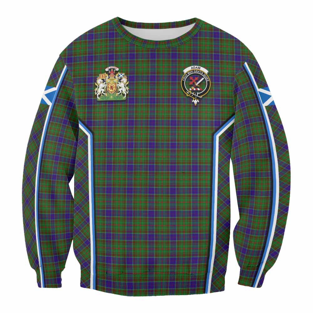 Adam Tartan Crest Sweatshirt Scotland Coat of Arm Flag Style - Tartan Vibes Clothing