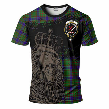 Adam Tartan Crest T-Shirt Crowned Lion Heritage Style
