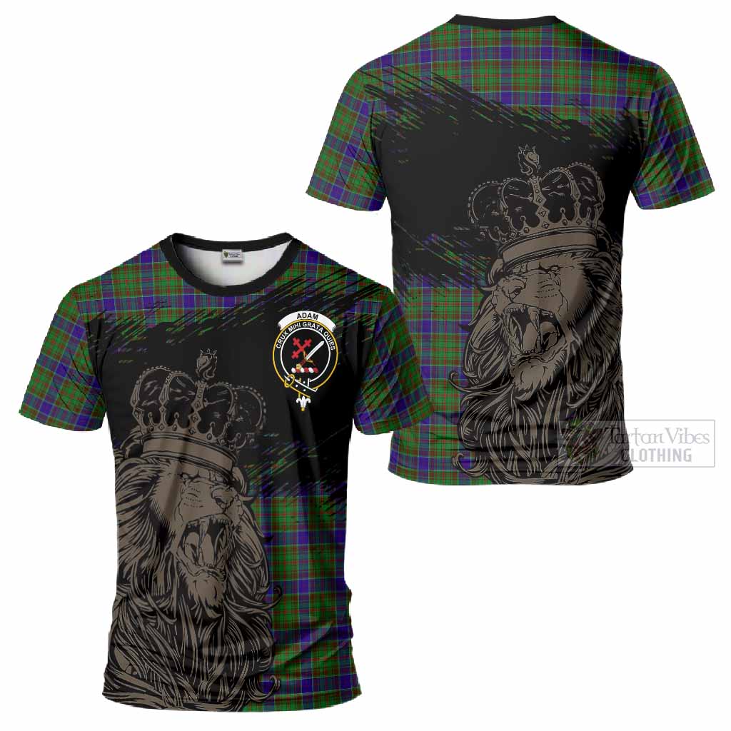 Adam Tartan Crest T-Shirt Crowned Lion Heritage Style
