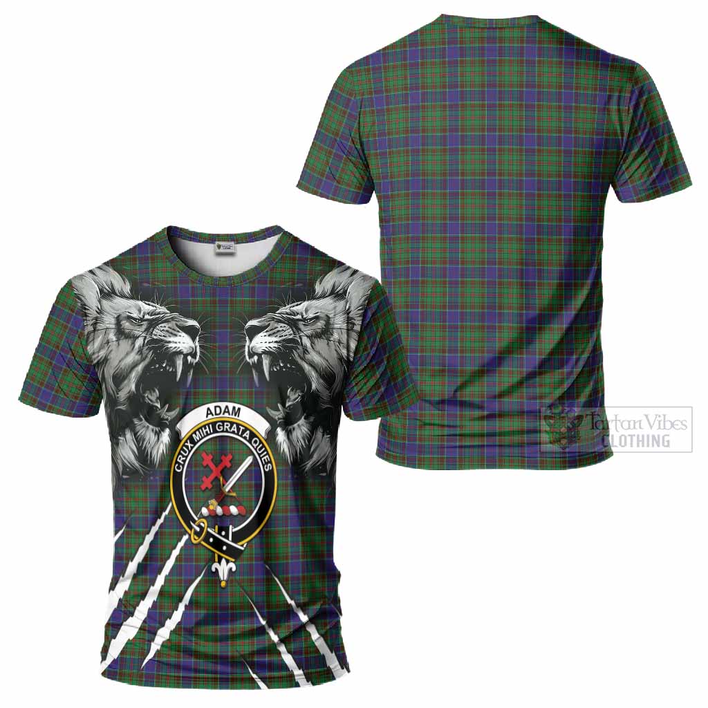 Adam Tartan Crest T-Shirt Ferocious Lion Style
