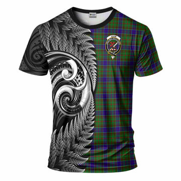 Adam Tartan Crest T-Shirt With New Zealand Silver Fern Maori Koru