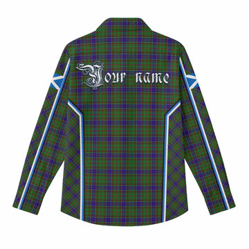 Adam Tartan Crest Women Casual Shirt Scotland Coat of Arm Flag Style - Tartan Vibes Clothing