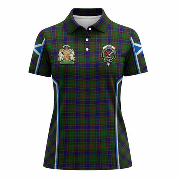 Adam Tartan Crest Women's Polo Shirt Scotland Coat of Arm Flag Style