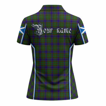 Adam Tartan Crest Women's Polo Shirt Scotland Coat of Arm Flag Style