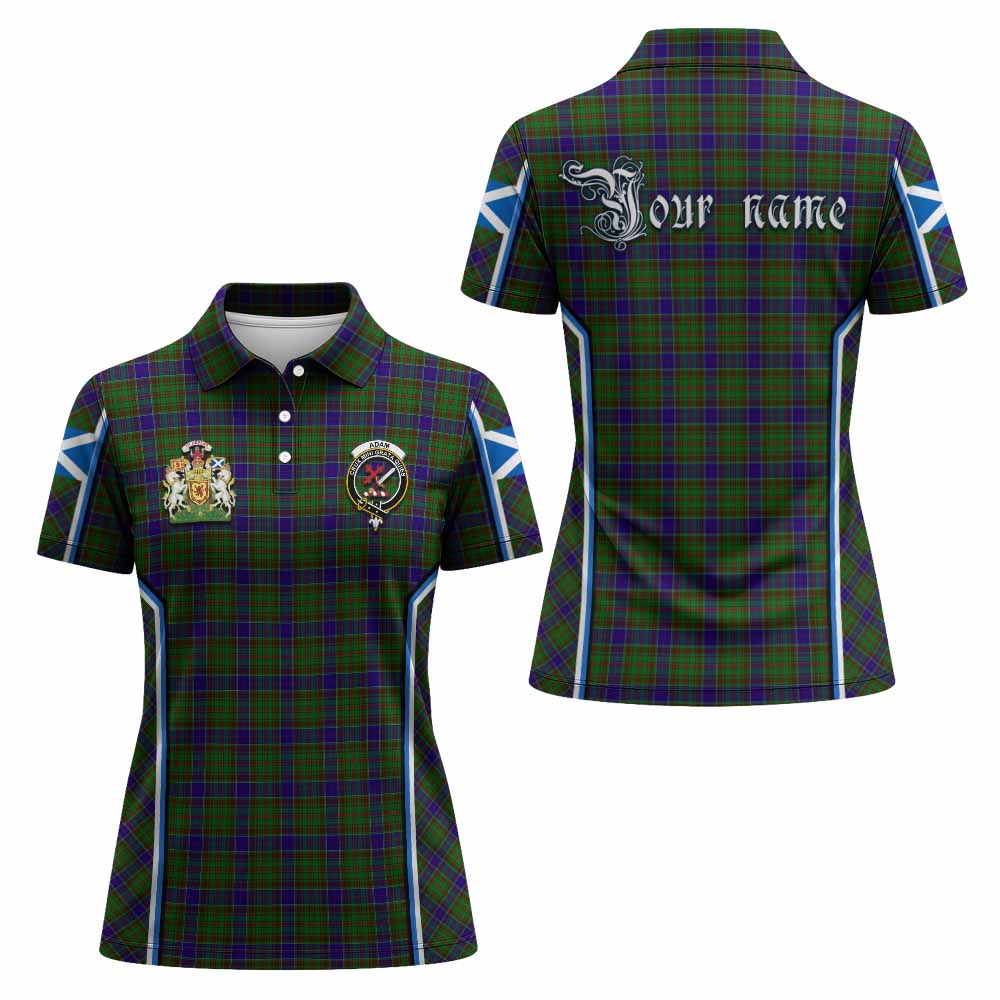 Adam Tartan Crest Women's Polo Shirt Scotland Coat of Arm Flag Style - Tartan Vibes Clothing