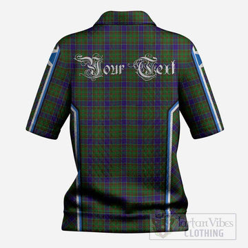 Adam Tartan Crest Women’s Polo Sweater Top Scotland Coat of Arm Flag Style