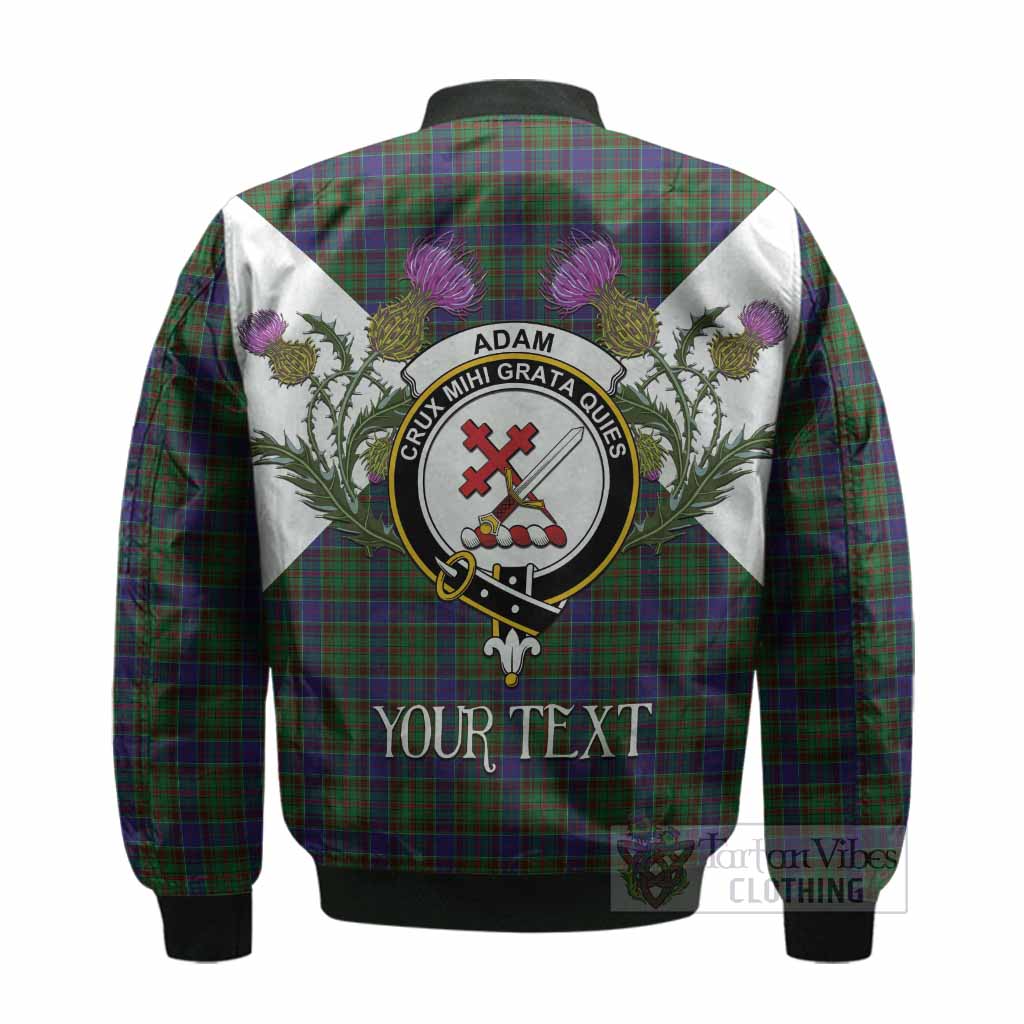 Adam Tartan Family Crest Bomber Jacket Scottish Burns Night Thistle Floral