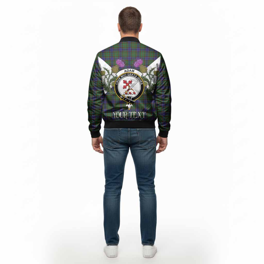 Adam Tartan Family Crest Bomber Jacket Scottish Burns Night Thistle Floral