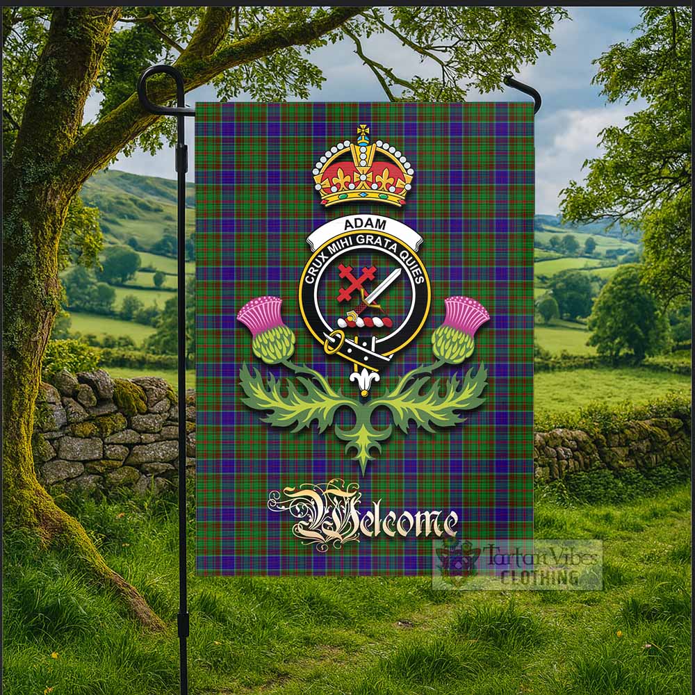Adam Tartan Family Crest Garden Flag Royal Thistle Welcome Style - Tartan Vibes Clothing