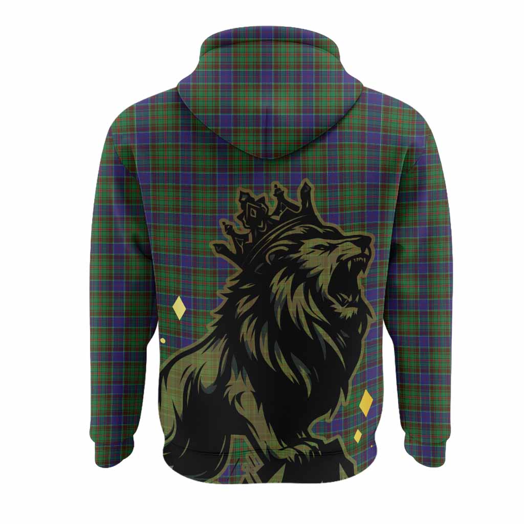 Adam Tartan Family Crest Hoodie Crowned Lion Roaring
