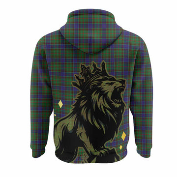 Adam Tartan Family Crest Hoodie Crowned Lion Roaring