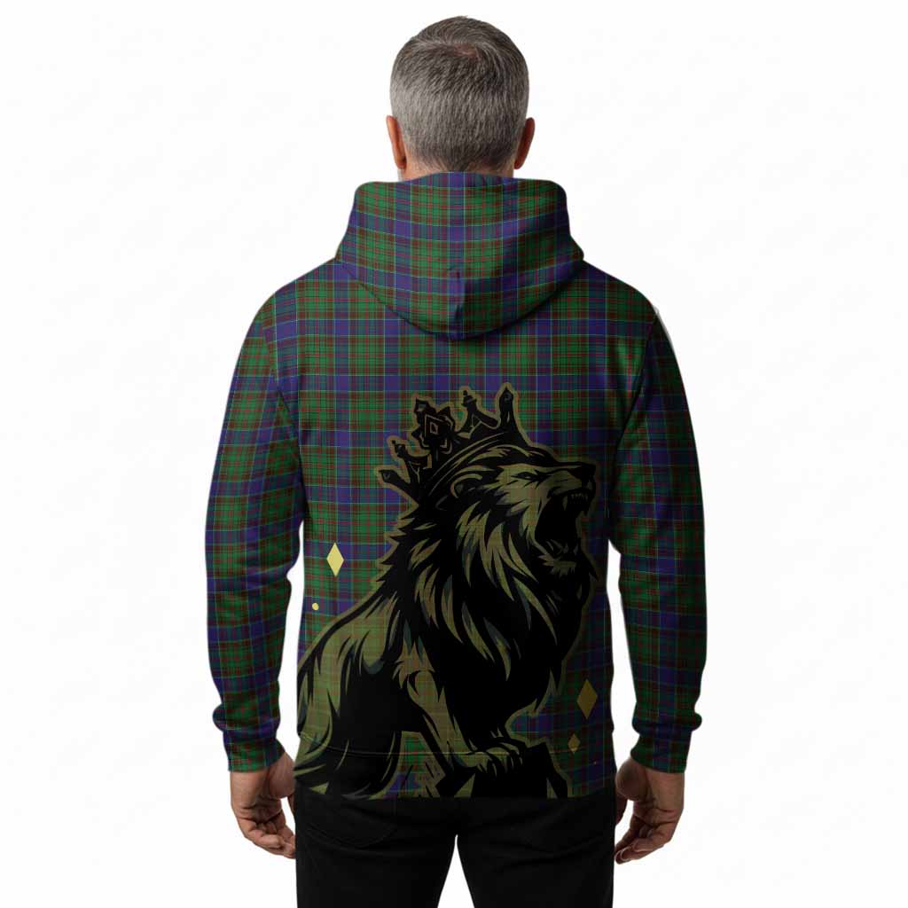 Adam Tartan Family Crest Hoodie Crowned Lion Roaring