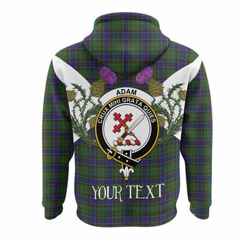 Adam Tartan Family Crest Hoodie Scottish Burns Night Thistle Floral