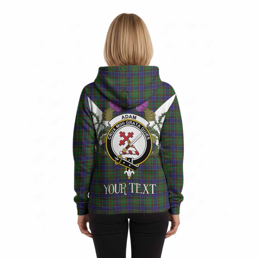 Adam Tartan Family Crest Hoodie Scottish Burns Night Thistle Floral