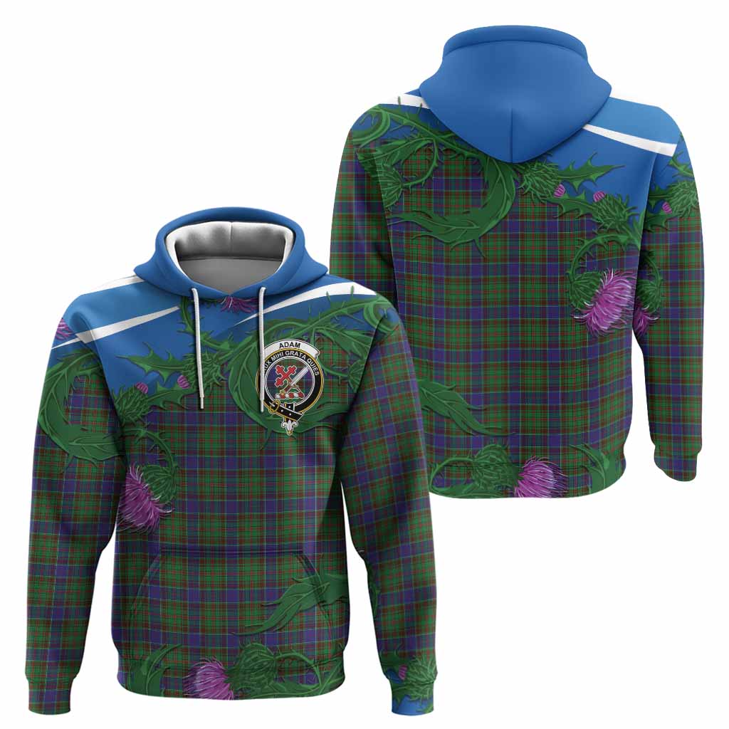 Adam Tartan Family Crest Hoodie Thistle in Minimalism