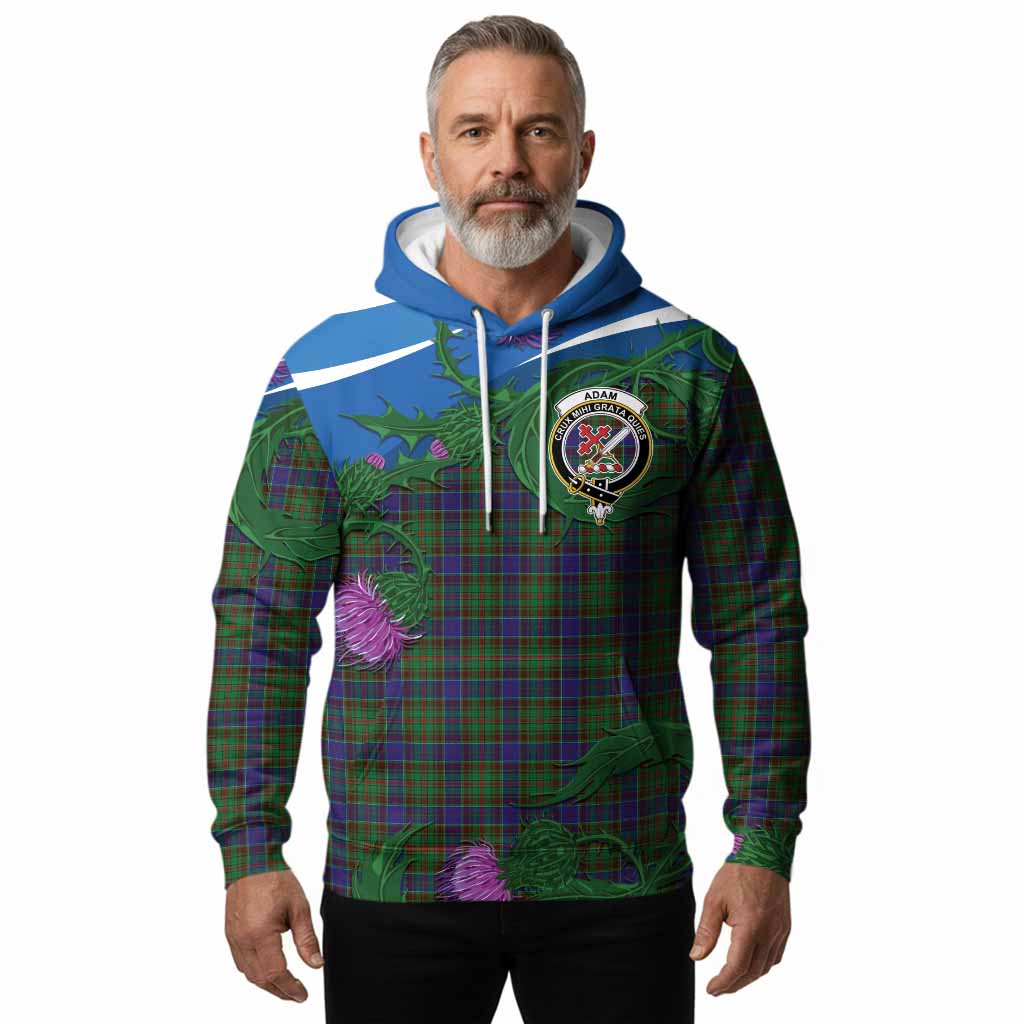 Adam Tartan Family Crest Hoodie Thistle in Minimalism