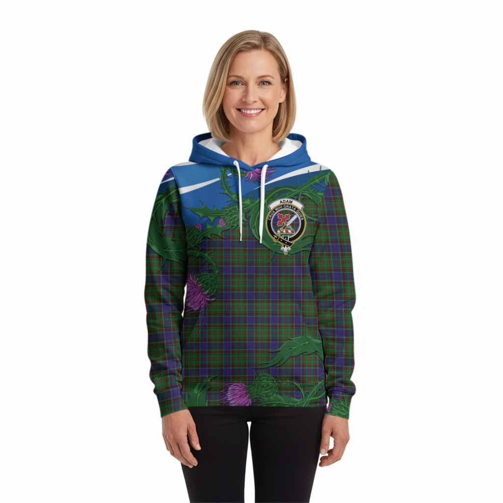 Adam Tartan Family Crest Hoodie Thistle in Minimalism