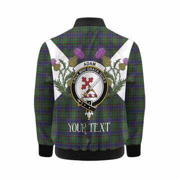 Adam Tartan Family Crest Kid Bomber Jacket Scottish Burns Night Thistle Floral