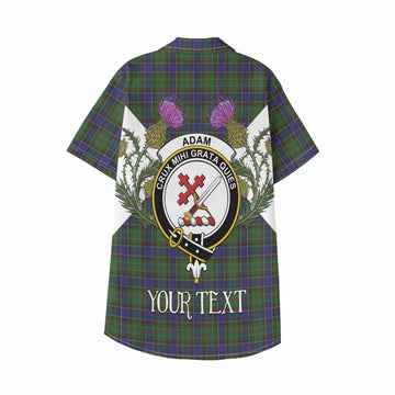 Adam Tartan Family Crest Kid Hawaiian Shirt Scottish Burns Night Thistle Floral