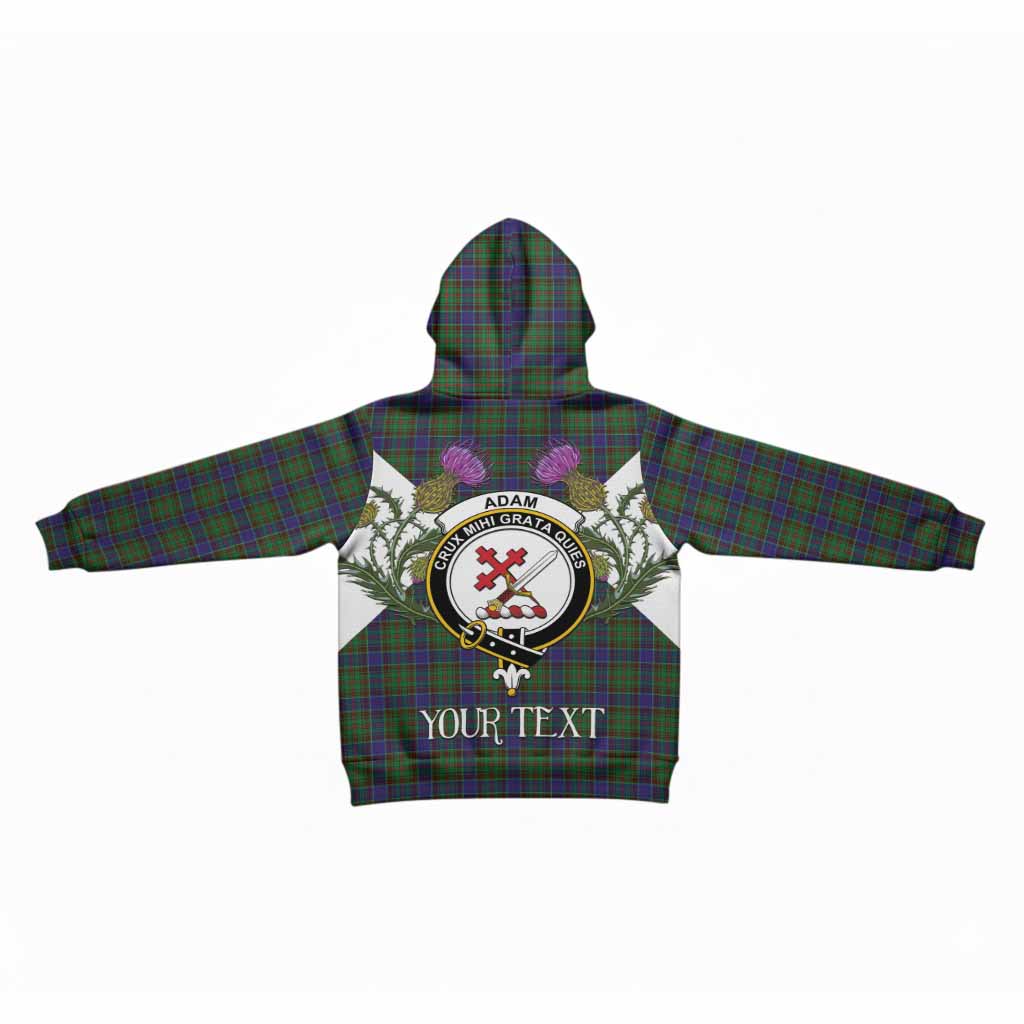 Adam Tartan Family Crest Kid Hoodie Scottish Burns Night Thistle Floral