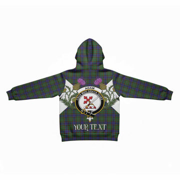 Adam Tartan Family Crest Kid Hoodie Scottish Burns Night Thistle Floral