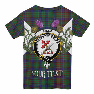 Adam Tartan Family Crest Kid T-shirt Scottish Burns Night Thistle Floral