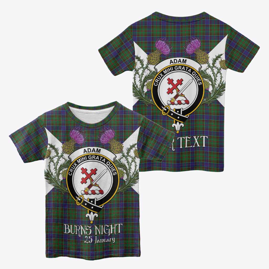 Adam Tartan Family Crest Kid T-shirt Scottish Burns Night Thistle Floral
