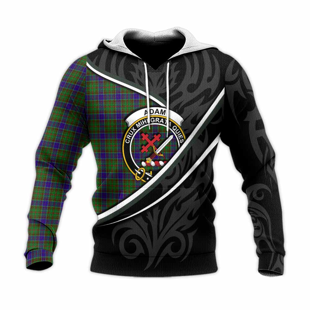 Adam Tartan Family Crest Knitted Hoodie Celtic Scottish Thistle Floral - Tartan Vibes Clothing